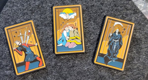 Tarot Card Glow-in-the-Dark Enamel Pin Set